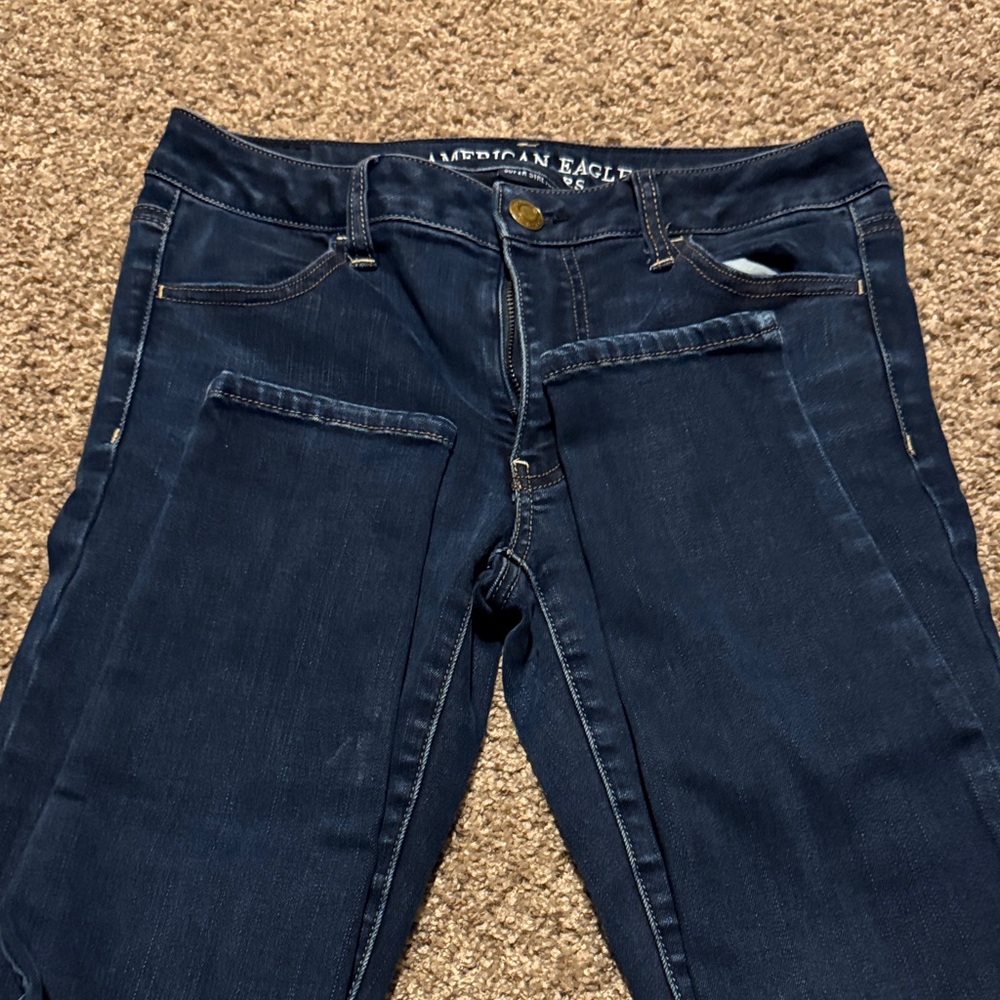 American Eagle Outfitters Women's High Rise Dark Blue Jeans